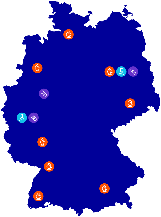AlleJohnson und Johnson Standorte in Deutschland auf einer Karte angezeigt