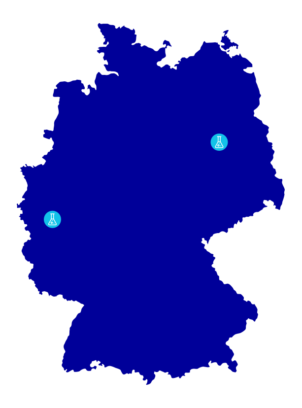 Deutschlandkarte mit den Janssen Pharmaceutical Standorten